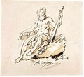 A River-God Seated On A Rock - Jacques Philippe Caresme