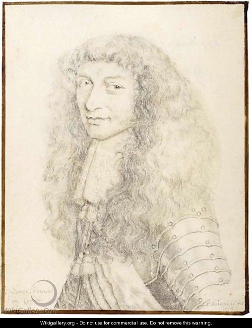 Portrait Of Louis Prince De Conde In Armour, Half Length - Pierre Mignard