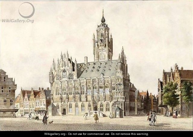 View Of The Town Hall Of Middelburg - Dutch School