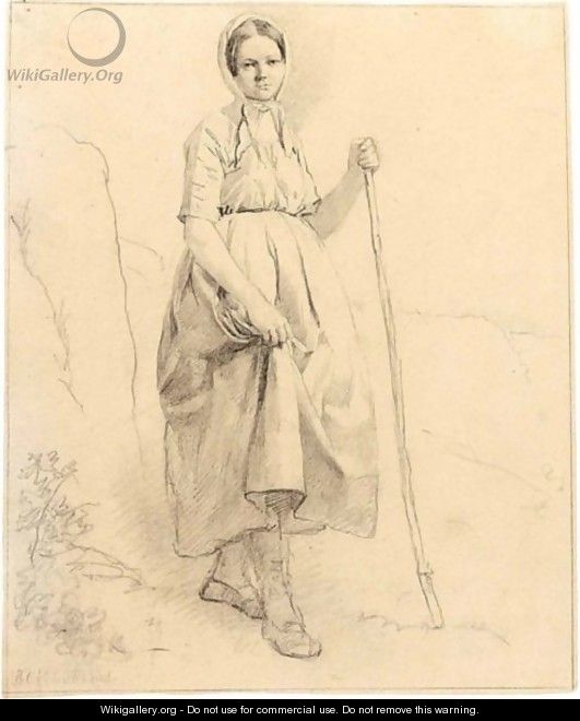 A Shepherdess - Barend Cornelis Koekkoek