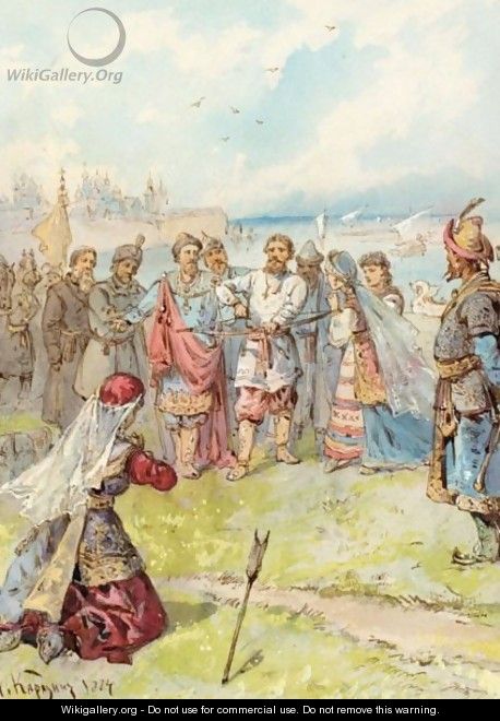 Medieval Russian Scene - Nikolai Nikolaevich Karazin