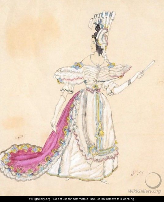Elegant Lady In Masquerade Costume - Aleksandr Jakovlevic Golovin