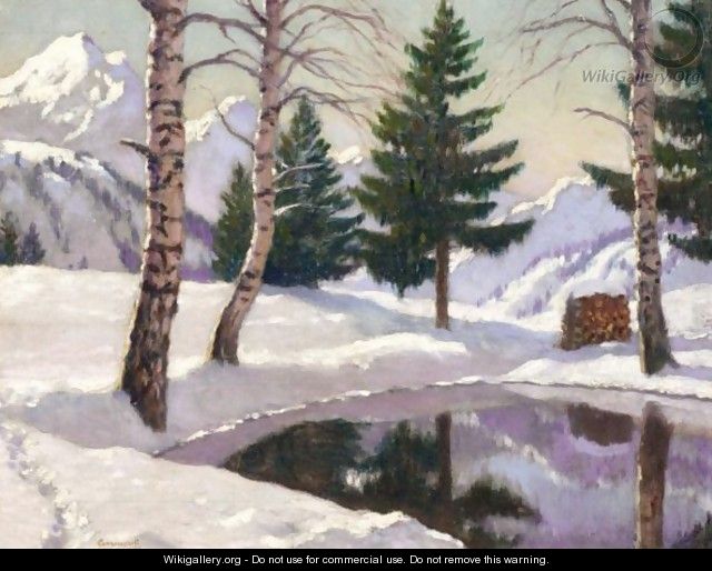 Snow Scene - Mikhail Markianovich Germanshev