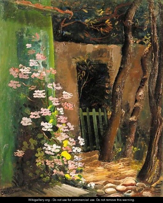 Flowers In The Yard - Boris Dmitrievich Grigoriev