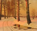A Pair Of Winter Landscapes - Mikhail Markianovich Germanshev