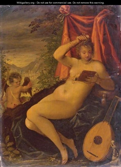 Venus And Cupid - Pieter Fransz. Isaacsz