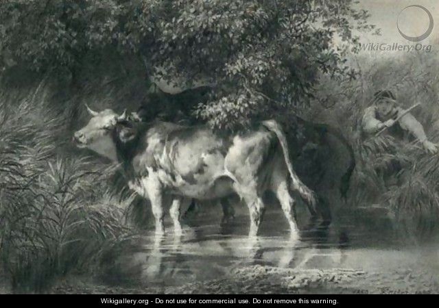 Kuhe Im Wasser, 1859 - Rudolf Koller