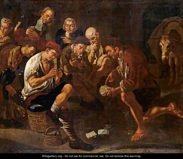 Men Gambling In An Interior - (after) Gaspare Traversi