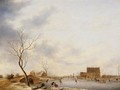 A Winter Landscape With Skaters - Johannes Janson