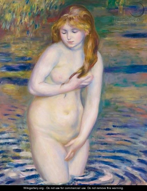 Jeune Femme Se Baignant - Pierre Auguste Renoir
