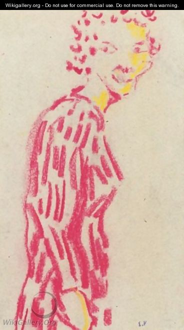 Femme En Robe Rouge - Edouard (Jean-Edouard) Vuillard