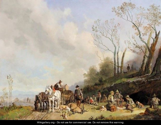 Jagdgesellschaft (The Hunting Party) - Heinrich Bürkel
