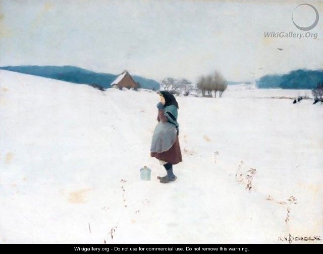 En Spadseretur I Sneen (A Walk In The Snow) - Hans Anderson Brendekilde