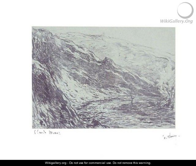 Rocky Landscape - (after) Claude Oscar Monet