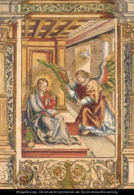 The Annunciation (Hollstein 6) - Lucas The Elder Cranach