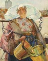 A Dutch Fisherwoman Carrying Buckets - Hans Von Bartels