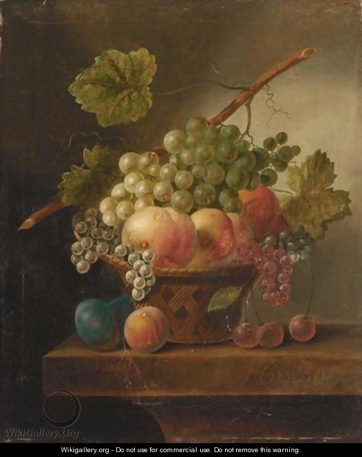 A Still Life With Various Fruits - Johannes Cornelis De Bruijn