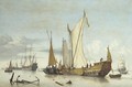 Navire Hollandais Sur Une Mer Calme follower Of Willem Van De Velde The Youngera Fleet In Harbour During A Calm - (after) Willem Van De, The Younger Velde