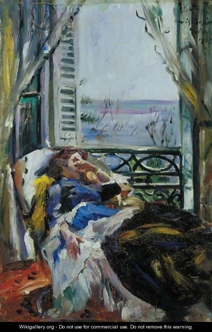 Frau Im Liegestuhl Am Fenster (Woman In A Deckchair By The Window) - Lovis (Franz Heinrich Louis) Corinth