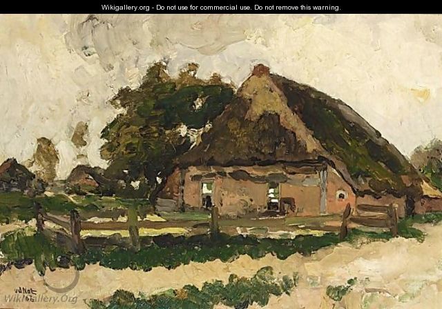 A Farm House In A Landscape - Willem Van Der Nat