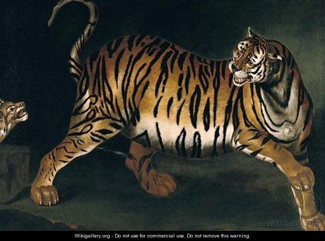A Tigress And Her Cub - (after) Ferdinand Phillip De Hamilton