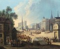 A Capriccio Scene With A Shop In The Foreground And A Market Before Town Walls - (after) Gherardo Poli