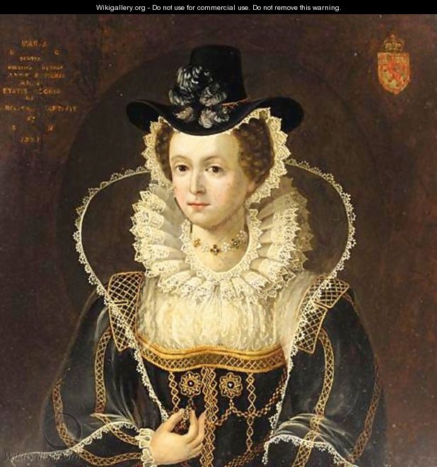 Portrait Of Mary Queen Of Scots (1542-1586) - (after) Isaac Oliver