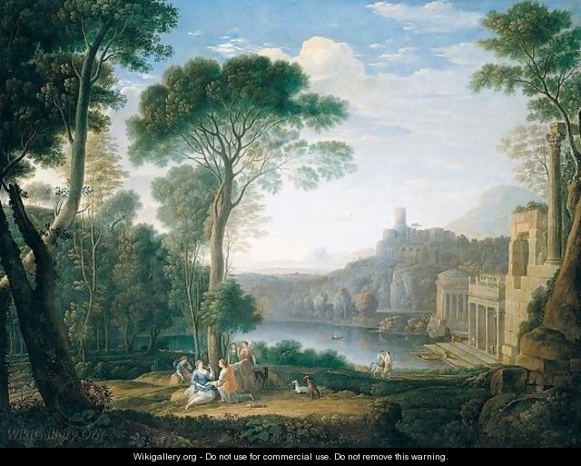A Classical Landscape With The Nymph Egeria Mourning For Numa - (after) Hendrik Frans Van Lint (Studio Lo)