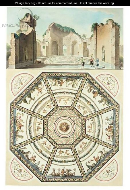 Roman Mosaic At Otricoli - (after) Giovanni Volpato