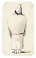 Caricature Of A Man, Seen From Behind, Wearing White Robes And A Cap - Giovanni Battista Tiepolo