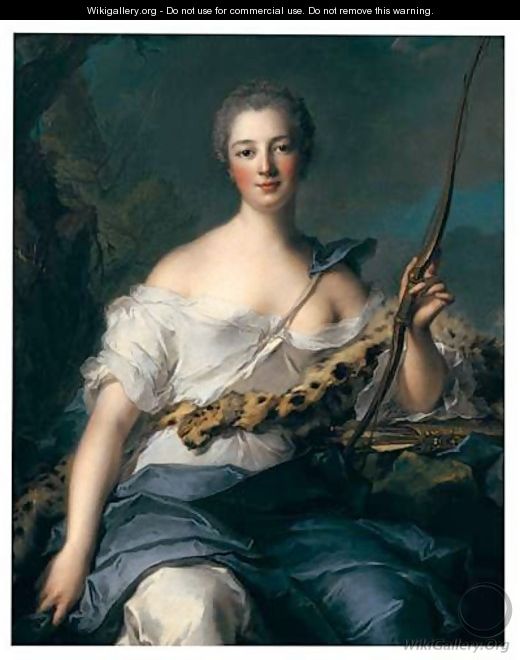 Portrait Of Madame De Pompadour In The Guise Of Diana - Jean-Marc Nattier