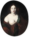 Portrait Of A Courtesan, Half Length, Wearing A Maroon Dress And A Green Shawl - (after) Niccolo Renieri (see Regnier, Nicolas)