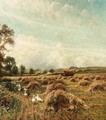Ducks In A Harvest Field - Arthur William Redgate