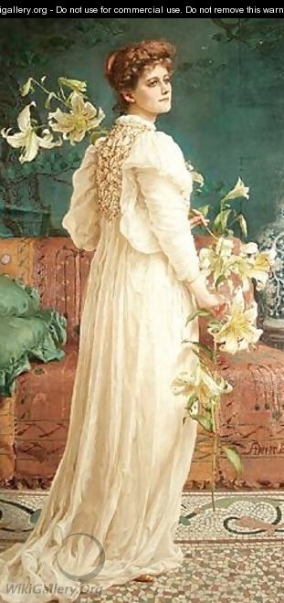 Lady With Lilies - Alfred Dever