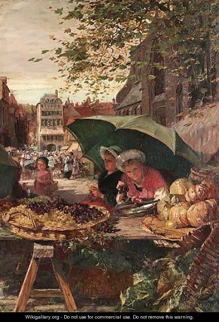 The Cherry Stall At A French Market - Lionel Percy Smythe