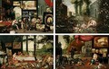 Allegories Of Sight, Touch, Taste And Smell - Jan, the Younger Brueghel