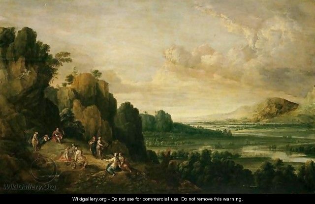 Apollo And The Muses On Mount Parnassus - Lucas Van Uden