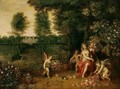 An Allegory Of Spring - Flora Attended By Putti In The Grounds Of A Country Villa - Jan, the Younger Brueghel