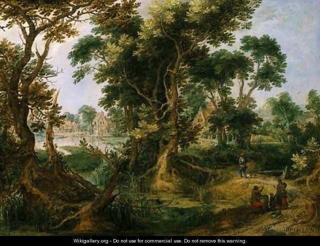 A Wooded Landscape With A Sportsman - Gijsbert Gillisz D