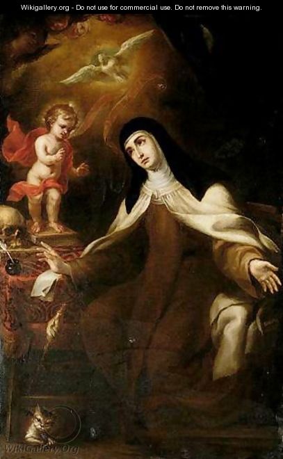 The Christ Child Appearing To Saint Teresa Of Avila - (after) Sebastian Lanos Valdes