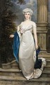 Portrait Of A Lady In A White Satin Dress - Pablo Antonio De Bejar Novella
