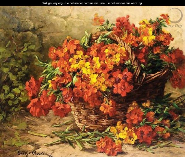 Still Life Of Flowers In A Basket - Eugene Claude