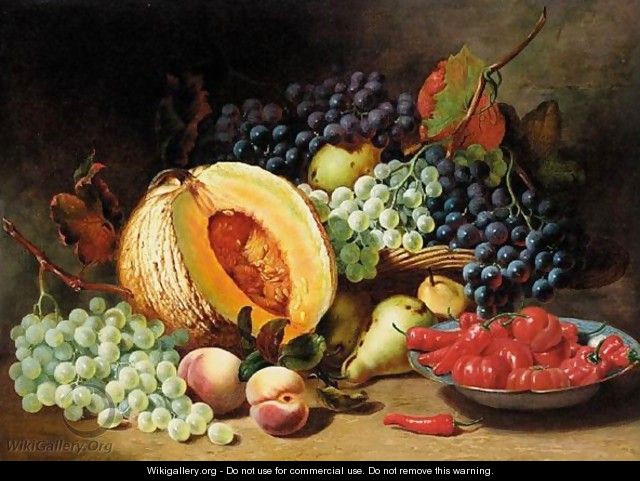 Still Life Of Fruit And Chillies - Eloise Harriet Stannard