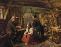 A Family In A Cottage Interior - John Phillip