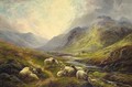Sheep Resting In A Highland Landscape - Robert Watson