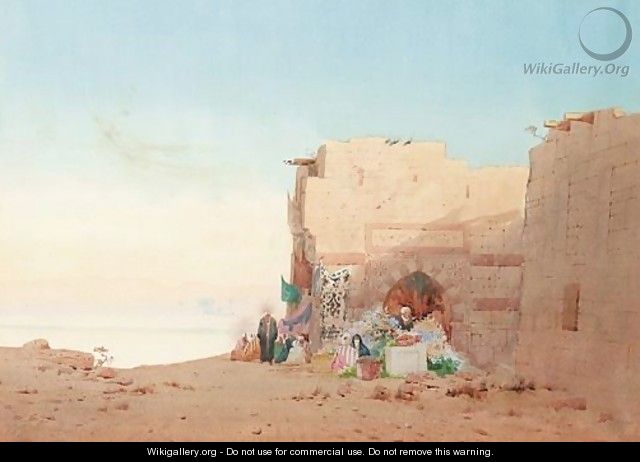 A Market At Luxor - Augustus Osborne Lamplough