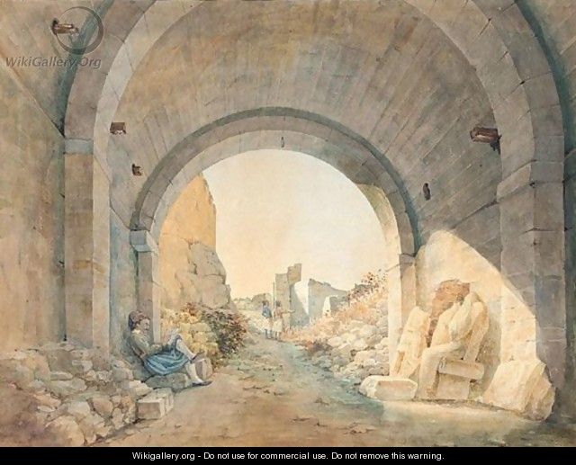 Sketching The Ruins - French School