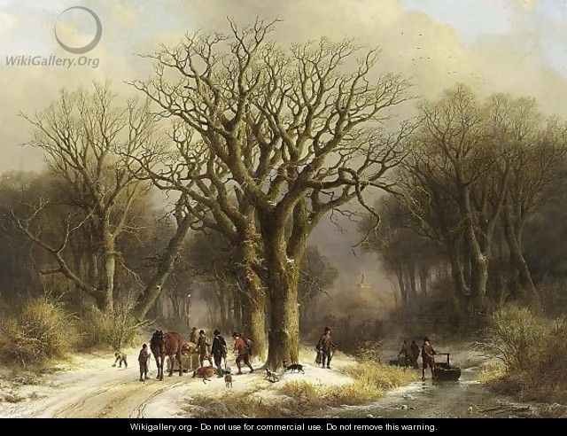 Hunters In The Snow - Johann Bernard Klombeck