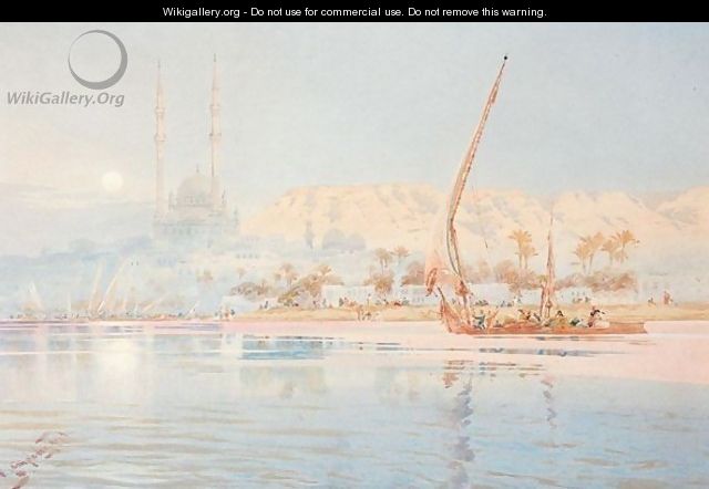 A Dhow On The Nile At Cairo - Augustus Osborne Lamplough