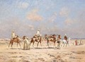 A Caravan Crossing The Desert - Victor Pierre Huguet